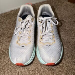 Hoka Women's White and Mint Sneakers